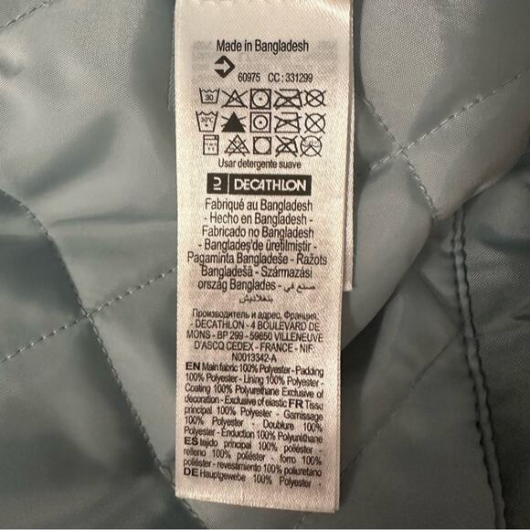 Quechua by Decathlon Light Blue Women’s Hooded Waterproof Winter Jacket - Picture 8 of 15